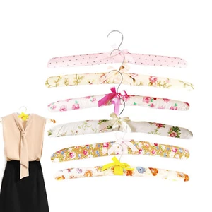 6PCS Padded Hangers For Women Clothes,Silk Hangers Antislip Solid Wood Hanger - Picture 1 of 8