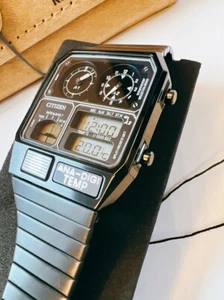CITIZEN Ana-Digi Temp JG2105-93E Black Analog Digital Men's Watch From Japan - Picture 1 of 12