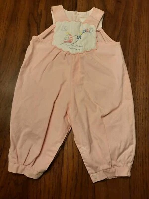 Baby Girl Romper3-6 Months Sail Boat Anchor Pink & White Vintage - Image 1 of 4
