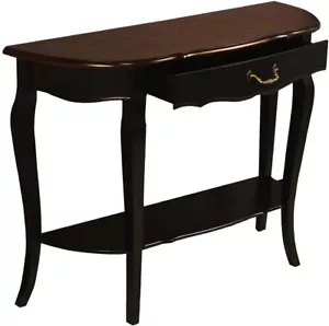 Wood Console Sofa Entry Table with Drawer & Shelf for Living Room Hallway Foyer - Picture 1 of 5