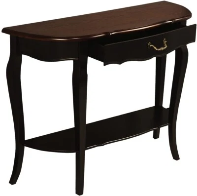 Wood Console Sofa Entry Table with Drawer & Shelf for Living Room Hallway Foyer  - Image 1 of 4