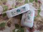 Vintage floral soap dish and tooth brush holder. Plastic, and looks like it came