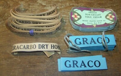 c1921 SIN USAR HENRY GRAVES RAZOR CO ETIQUETAS CANANDAIGUA NY CREMA DE AFEITAR GENEVA Foto 1 de 3