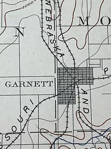 original 1906 USGS map of Garnett, Lane, Blue Mound, Geneva, KS - Picture 1 of 11
