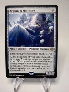 ALTERATO - Argentum Masticore (222/530) Phyrexia - WAIFU Strato con vinile - Foto 1 di 6