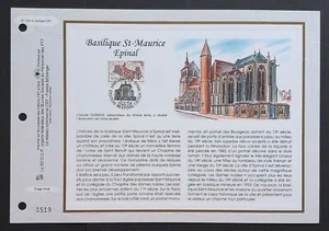 Feuillet CEF 1er jour 1334 1997 Basilique Saint Maurice Epinal - Imagen 1 de 1