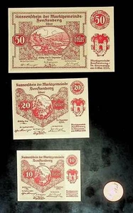 Billete luminoso Austria SENFTENBERG 50 20 10 1920/dinero de emergencia - Imagen 1 de 2