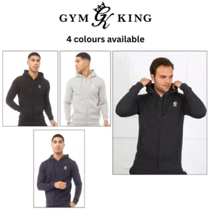 Gym King Mens Basis Zip Hoodie Designer Sweatshirt Hoody Sports Top Activewear - Picture 1 of 13