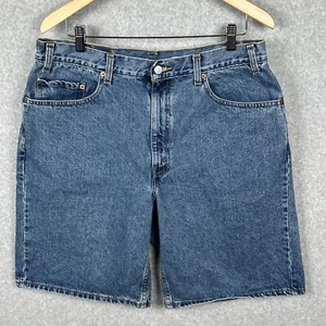 Levis 550 Jean Shorts 10" Jorts Mens 38 (FITS 36) Blue Relaxed Y2K 2001 Dad - Picture 1 of 13