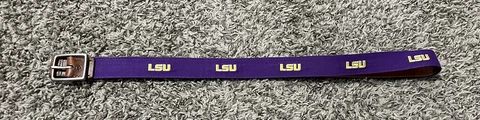 NCAA LSU Tigers  Belt Men's Size 42 Adult Golf Football Purple 1.25 in. Width Cover