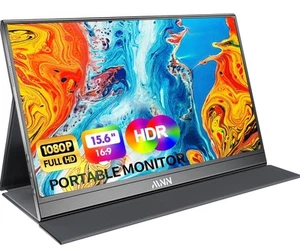 MNN Portable Monitor 15.6" FHD 1080P USB C HDMI Gaming Ultra-Slim IPS Display - Picture 1 of 7