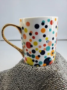 Taza de café Ciroa With Love blanca con puntos dorado acento metálico porcelana (C18) - Imagen 1 de 12