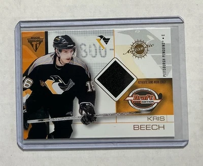 2001-02 Private Stock Titanium Draft Kris Beech / Penguins Game Used Worn Jersey - Image 1 of 3