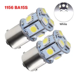 Positive Earth White 6V 1156 BA15S LED Tail Brake Reverse Turn Signal Light 2X - Picture 1 of 8