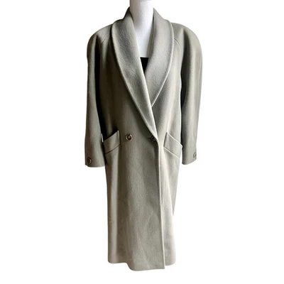 Vintage classic Jones New York taupe 100% wool loose fit coat size M - Image 1 of 4