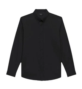 Theory Men's Hugh Shirt in Virgin Wool Size L Black (MSRP $295) - Picture 1 of 11