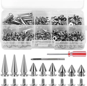 80 Stück mehrere Größen Kegelspikes, Schraubnieten Nieten, 3 Größen Metallbaum - Bild 1 von 2