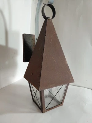 Antique Outdoor Wall Lantern Pendant Light (Very Old) - Image 1 of 4