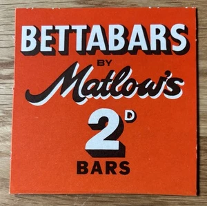 De colección MATLOW BROS Bettabars SWEET SHOP TARJETAS DE EXHIBICIÓN STOCKPORT - Imagen 1 de 2