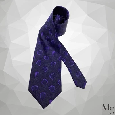 Corbata de seda floral púrpura EMANUEL UNGARO hecha en Italia 57”-3,75” EXCELENTE ESTADO Foto 1 de 4