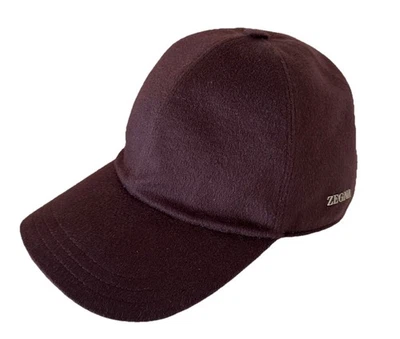 NUEVO CON ETIQUETAS ZEGNA Cashmere Gorra de Béisbol Púrpura Tal vez Talla L Italia Foto 1 de 4