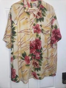 JAMS WORLD WATERCOLOR FLORAL S/S SHIRT Rayon Hawaiian sz XXL Shirt Loud - Picture 1 of 4