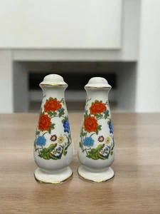 Aynsley English Salt & Pepper Shakers Famille Rose Aynsley Fine Bone China - Picture 1 of 8