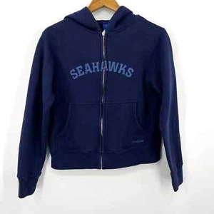 Reebok Seattle Seahawks Hoodie Women's Size M Blue NFL Football Full Zip Pockets - Picture 1 of 9