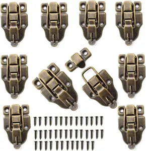 10PCS Metal Duckbilled Box Hasp Lock Toggle Latch Catch for Wooden Case Boxes - Picture 1 of 4