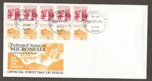 1988 MICRONESIA Local Scenes Definitives New Rates Booklet Pane Stamps FDC - Picture 1 of 1