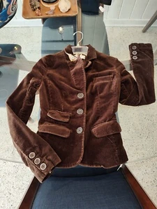Paul & Joe Womens Brown Button Front Corduroy Button Front Stretch Jacket XS - Picture 1 of 5