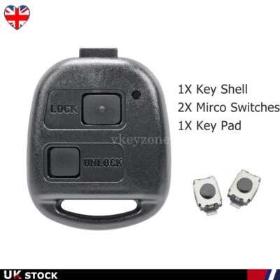 2 Button Key Fob Case Shell For Toyota Yaris 2005 2006 2007 2008 2009 2010 2011 - Image 1 of 4