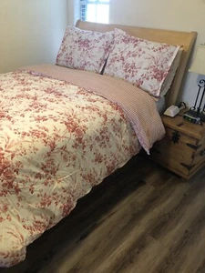 LAUREN RALPH LAUREN Annie 3Pc Comforter Set Queen Red Cotton 92x98" NWOT $420 - Picture 1 of 10