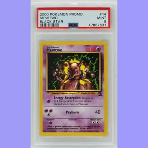 Pokemon Mewtwo #14 Black Star Promo PSA 9 MINT - Picture 1 of 4