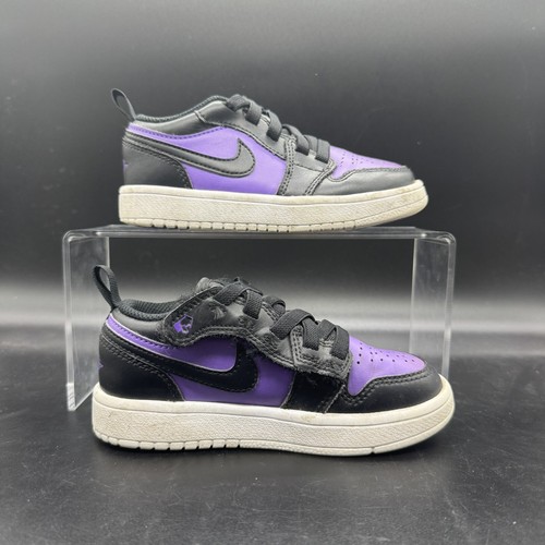 Jordan 1 Low Purple Venom GS bambino taglia 11C DR9748 505 OTTIME CONDIZIONI
