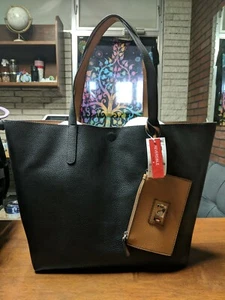Bolso Shopper Style & Co Corte Limpio Reversible, Negro Marrón Nuevo con Etiquetas - Imagen 1 de 5