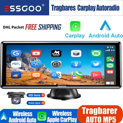 10,26'' Portatile Autoradio Android Auto Apple Carplay Bluetooth AUX USB +Camera - Immagine 1 di 4