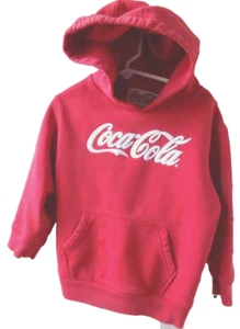 FLAW Vtg COKE Sweatshirt Coca-Cola Hoodie 4T Boys Girls Retro Solid Red - Picture 1 of 10