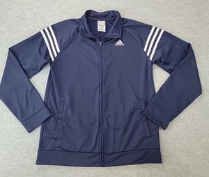 Adidas Full Zip Track Jacket Navy Blue/White Stripes Youth Boys XL 18/20 - Picture 1 of 7