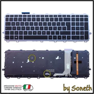 TASTIERA ITALIANA PER HP ENVY 15-J104EL NERA FRAME SILVER RETROILLUMINATA - Foto 1 di 3