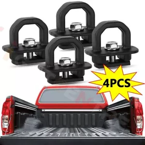 4Pcs Truck Bed Tie Downs Pickup Anchors Side Wall Hook Rings for GMC Chevy Car - Picture 1 of 11