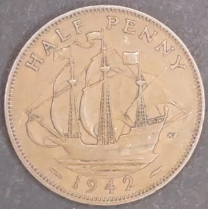 1938 GREAT BRITAIN HALF PENNY - Picture 1 of 2