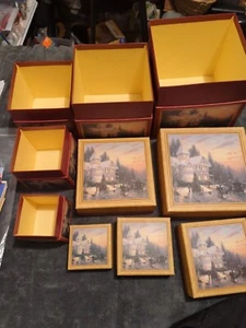 Set di 5 scatole nido Thomas Kinkade Natale vittoriano II. Nuovo. - Foto 1 di 7