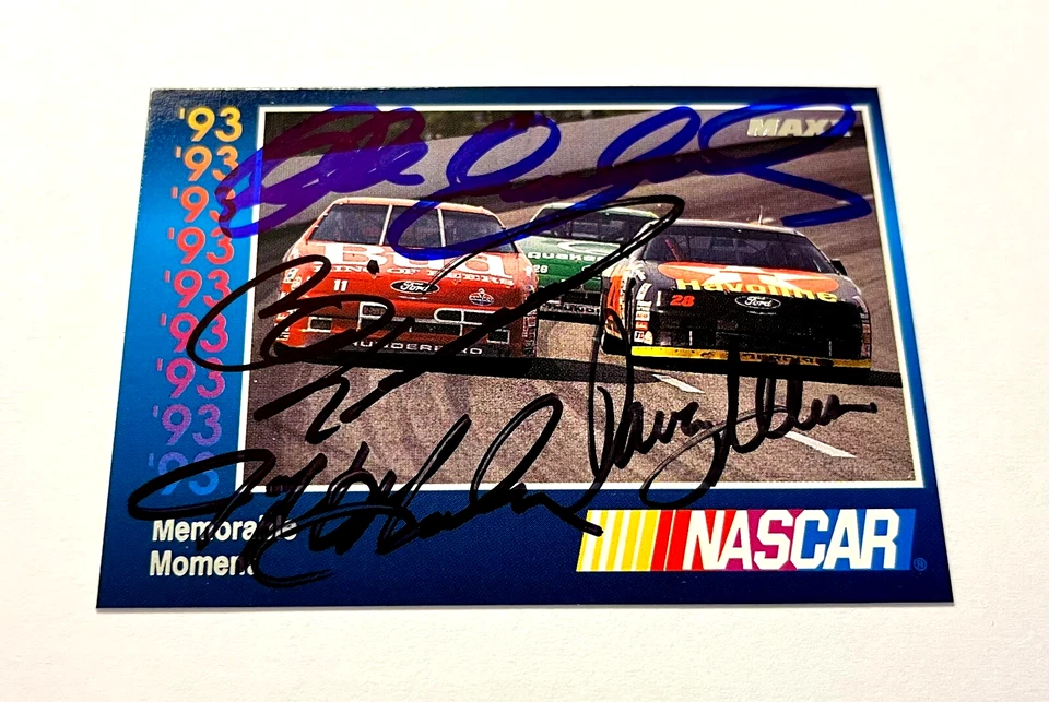 Dale Earnhardt,  Davey Allison, Gordon, Elliott NASCAR Maxx Autographed Signed - Image 1 of 4