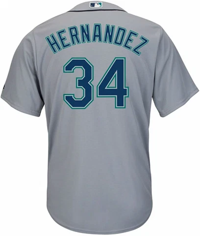 Felix Hernandez Mariners Replica Jersey Road Gray Small Cover
