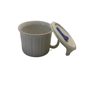 "CorningWare French White 20 Oz Stoneware Coffee Soup Mug w/ Vented Lid - 591 mL - Picture 1 of 2