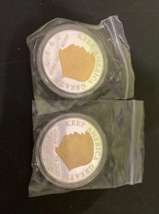 2 monedas de desafío Donald Trump 2020 Keep America Great United States Presidential - Imagen 1 de 4