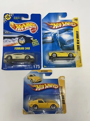 Lot of 3 Hot Wheels: Ferrari GTO yellow/Ferrari 250 GTO yellow/Ferrari 348 white - Image 1 of 4