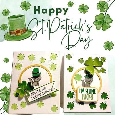 Handmade Greeting Card St. Patricks Day choose from a  Kitty or Dog  - Image 1 of 4
