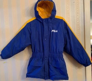 Fila Boys Blue & Yellow THICK Parka Ski Jacket Size Medium EXCELLENT Pre-Owned - Picture 1 of 12